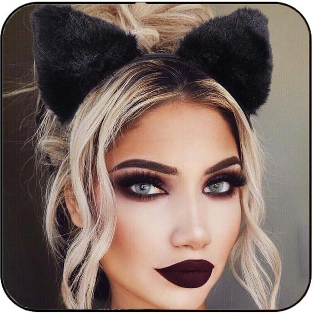Leopard Ears Headband Faux Fur Halloween Costume Accessory for Women